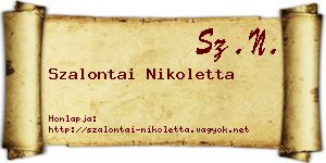 Szalontai Nikoletta névjegykártya